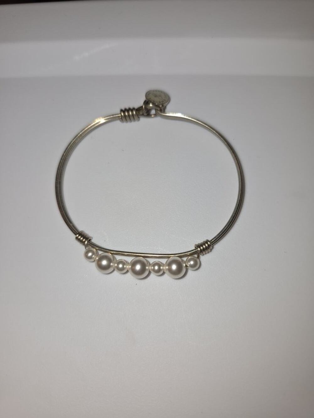 Luca + Danni Pearl Accent Wire Bangle Bracelet Extra Small